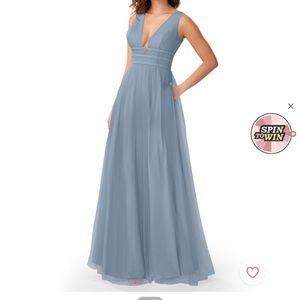 Azazie Katana dusty blue